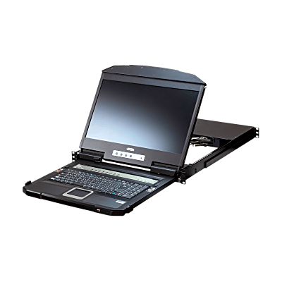 KVM Switch LCD 18.5" (7.3 in) | Consola Dual Rail 1U | 4 Puertos USB HDMI | Multi-View Quad-PiP-PbP-PoP | Resolución 1920x1200 @ 60Hz | Cascada 2 Niveles 16 Computadoras | Boundless Switching | Video DynaSync | EDID Expert | Consola Externa HD