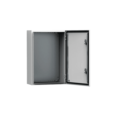 Gabinete de Uso Exterior MAS 600 x 800 x 300 mm NEMA 4/12/13; IP66; IK10 de Acero Dulce 1.5 mm con Platina de Montaje Incluida Color Gris Claro