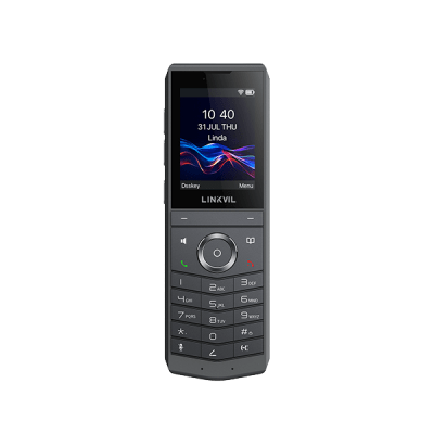 Teléfono IP Wi-Fi Portátil / Pantalla Color 2.4" 240x320 / Wi-Fi 6 Dual-Banda / Bluetooth 5.0 / Batería 3000mAh 13h Talk / Video H.264 4CIF / Resistencia Caídas 1.8m (5.9 ft) / Conferencia 6 Vías / USB Type-C