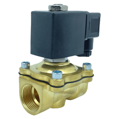 Válvula de Diafragma de Elevación Directa / Latón / NC 2 Posiciones 2 Puertos / G3/4 / 0-10 Bar / Orificio 20 mm / Rango Temperatura -10 a 80°C / DC 24V