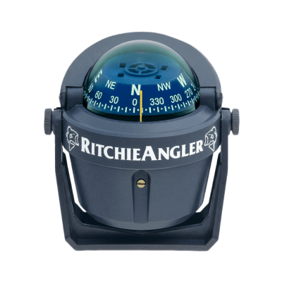 Brújula de Navegación Marítima RitchieAngler RA-91 / Montaje en Bracket / Dial 2 3/4" (70 mm) / Iluminación Nocturna Verde / DirectiveForce Magnets / Acabado Gris Anti-Reflejo / 100% Reparable
