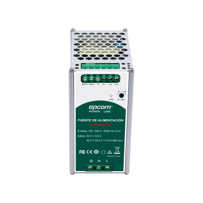 Fuente de Alimentación Industrial  | Tipo DIN RIEL  | 48 VCC  | 5 A | Capacidad de baterías de respaldo