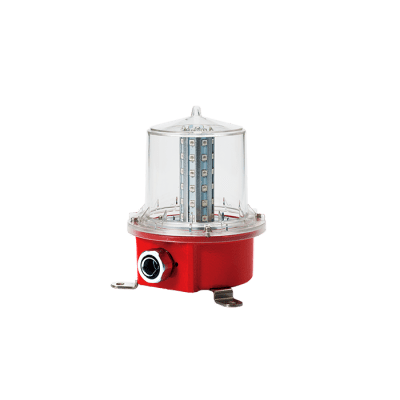 Luz de Obstrucción de Aviación LED de Baja Intensidad Tipo A Color Rojo, 110 VCA, Protección IP66 y Grado ICAO