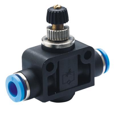 Controlador de Velocidad Neumático / Unión Recta / Diámetro Exterior Tubo 4 mm / Aplicación en Sistemas Neumáticos