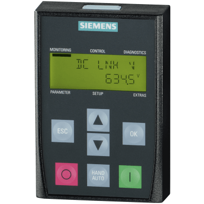 Panel Operador Básico SINAMICS BOP-2 / LCD Monocromo / IP55 / UL Type 12 / Certificaciones CE cULus EAC KCC RCM / Temperatura Operación 0-50°C