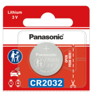 Batería de litio CR2032 de 3 V a 225 mAh (No recargable)