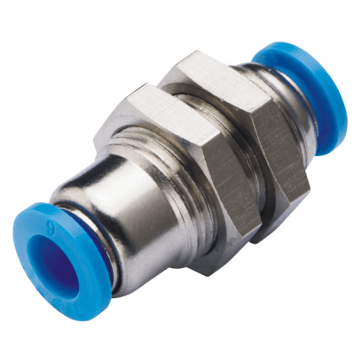 Accesorio Neumático de Inserción / Unión de Mamparo / Diámetro Exterior del Tubo 6 mm / Para Sistemas Neumáticos