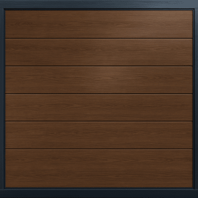 Puerta de Garage de Alta Calidad / Linea Central / Imitacion madera / oscura / 10x8 pies / AISLADA / Estilo Americana.