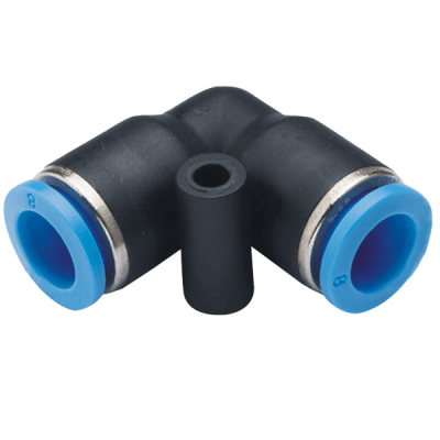 Conector Neumático de Inserción / Codo de Unión 90° / Diámetro Exterior Tubo 10 mm / Para Sistemas Neumáticos