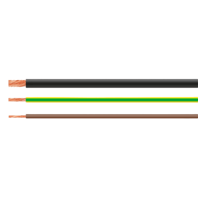 Cable Unipolar H07V-K PVC GreenYellow AWG 12 / 450/750 V / Cobre Estirado Fino Clase 5 / Retardante a la Llama / Rango de Temperatura -30°C a +80°C / Aplicación en Sistemas Eléctricos