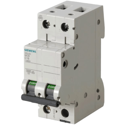 Interruptor Riel Dinn Tipo 5SL6, 2 polos, 63 amp