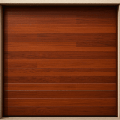 Puerta de Garage de Alta Calidad / Estilo Americano / Acabado Laminado PREMIUM / Color Madera Clara / 9x7 Pies.