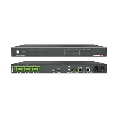 Matriz de Audio Digital | 20 Puertos Analógicos Configurables | DSP Multicanal | AEC | Amplificador 2x60W + 1x120W | Dante 4x4 | HDMI 4K60 | USB Plug & Play | Montaje Rack 1U
