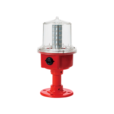 Luz de Obstrucción de Aviación LED con Tubo de Baja Intensidad Tipo A Color Rojo, 110 VCA, Protección IP66 y Grado ICAO