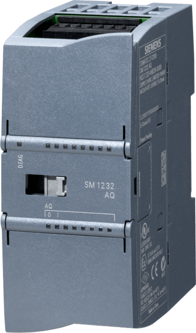 Módulo Analógico de Salida SM 1232 / 2 Salidas AO / +/-10V 14-bit / 0-20mA 4-20mA 13-bit / IP20 / Diagnósticos Avanzados / Aprobaciones Globales
