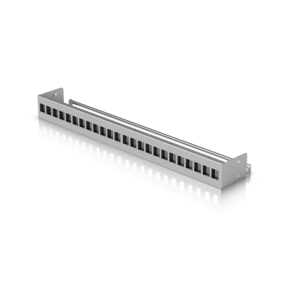 UACC Rack Patch Panel Blank 24 Puertos - Panel Patch Keystone 1U con Barra de Gestión de Cables y Estética Uniforme