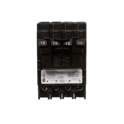 Interruptor automático TRIPLEX enchufable tipo QT 2 polos simples, 1 polo doble, 15-30 amp