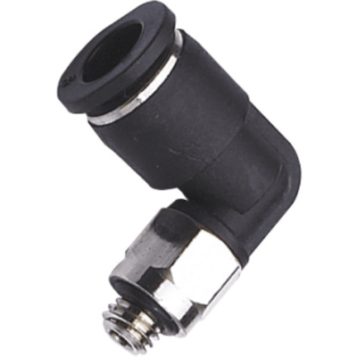 Racor Neumático Mini Push In Codo / Diámetro Exterior Tubo 4 mm / Roscado M5 / Conexión Rápida