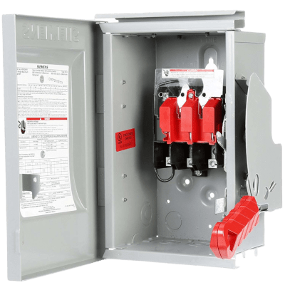 Interruptor de Seguridad HNF362R, 600Vca, 3 polos, 60 Amp, sin portafusibles, Nema 3R.